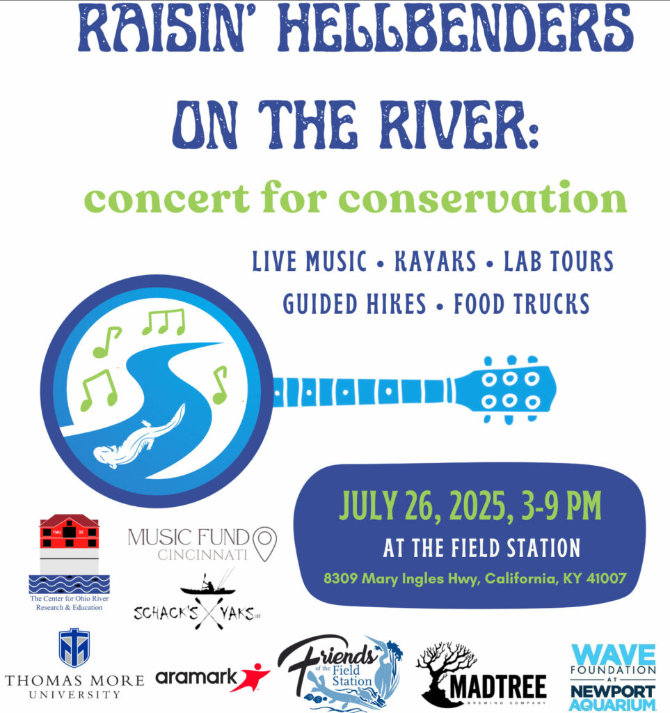 Flyer graphic for Raisin Hellbenders on the River concert taking place on July 26, 2025.